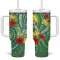 Australia Budgerigars Parakeets Personalised Tumbler With Handle Cute Budgies Santa Tropical Flowers