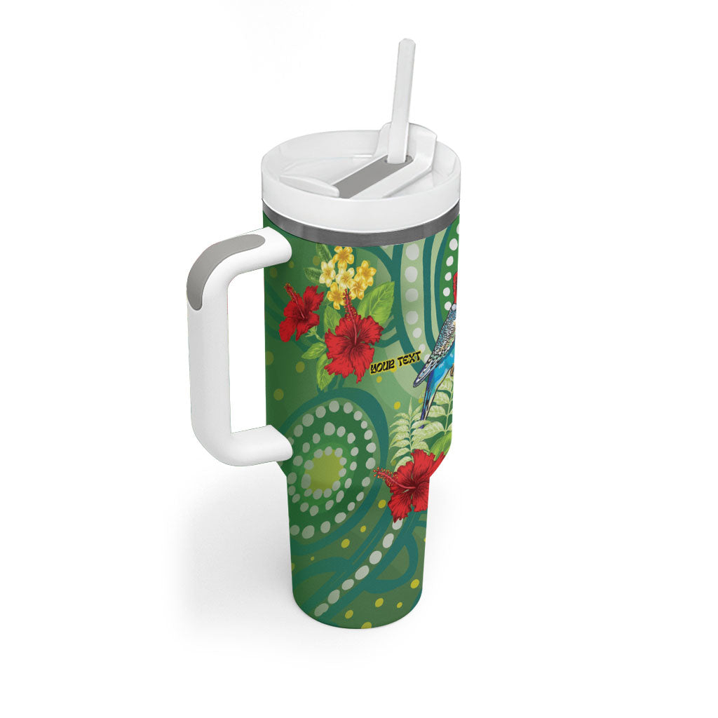 Australia Budgerigars Parakeets Personalised Tumbler With Handle Cute Budgies Santa Tropical Flowers
