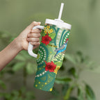 Australia Budgerigars Parakeets Personalised Tumbler With Handle Cute Budgies Santa Tropical Flowers