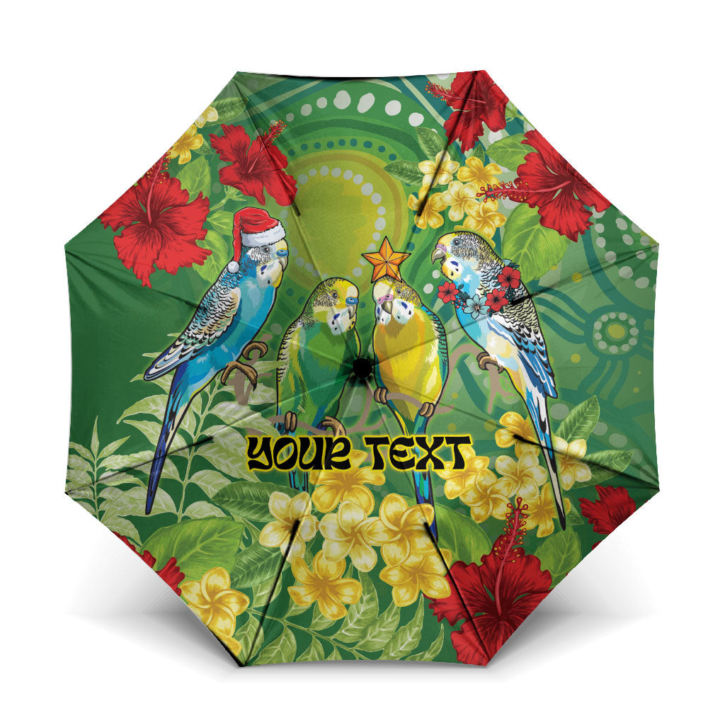 Australia Budgerigars Parakeets Personalised Umbrella Cute Budgies Santa Tropical Flowers