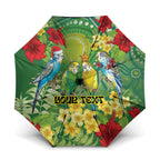 Australia Budgerigars Parakeets Personalised Umbrella Cute Budgies Santa Tropical Flowers