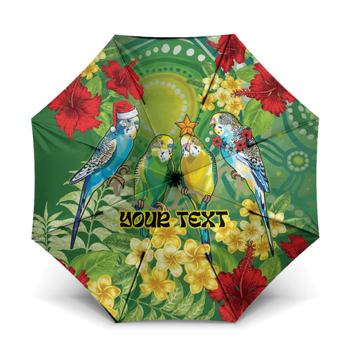 Australia Budgerigars Parakeets Personalised Umbrella Cute Budgies Santa Tropical Flowers