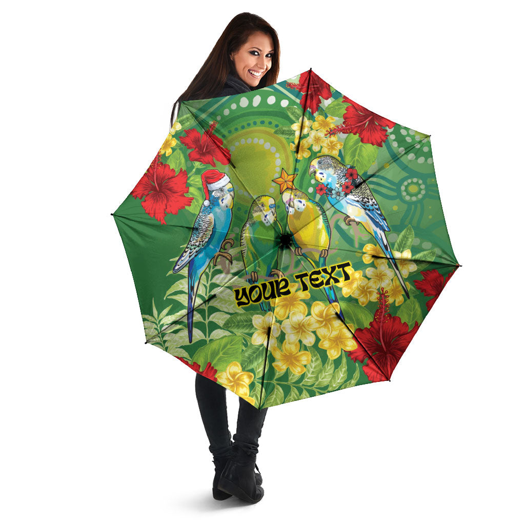 Australia Budgerigars Parakeets Personalised Umbrella Cute Budgies Santa Tropical Flowers