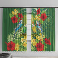 Australia Budgerigars Parakeets Personalised Window Curtain Cute Budgies Santa Tropical Flowers