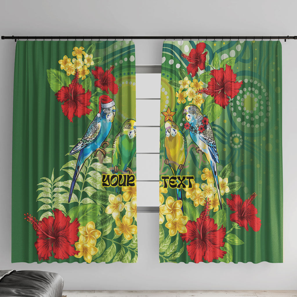 Australia Budgerigars Parakeets Personalised Window Curtain Cute Budgies Santa Tropical Flowers