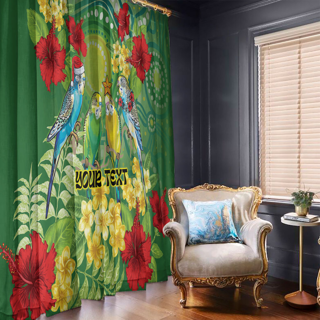 Australia Budgerigars Parakeets Personalised Window Curtain Cute Budgies Santa Tropical Flowers