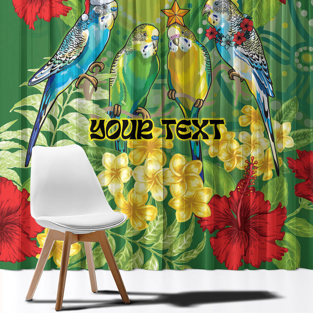 Australia Budgerigars Parakeets Personalised Window Curtain Cute Budgies Santa Tropical Flowers