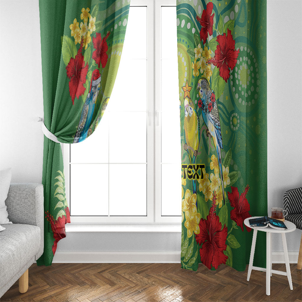 Australia Budgerigars Parakeets Personalised Window Curtain Cute Budgies Santa Tropical Flowers