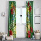 Australia Budgerigars Parakeets Personalised Window Curtain Cute Budgies Santa Tropical Flowers