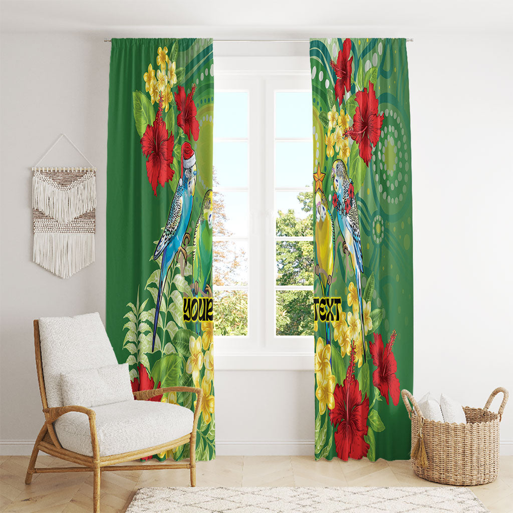 Australia Budgerigars Parakeets Personalised Window Curtain Cute Budgies Santa Tropical Flowers