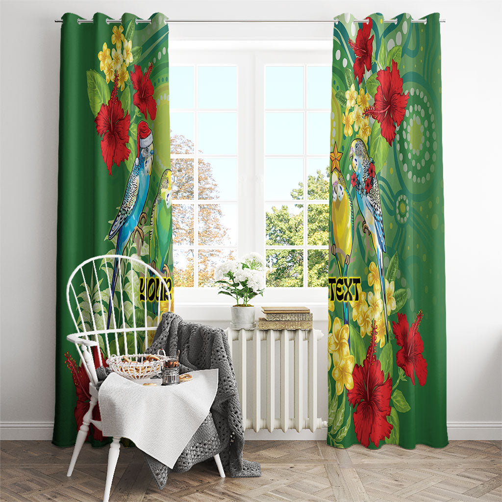 Australia Budgerigars Parakeets Personalised Window Curtain Cute Budgies Santa Tropical Flowers