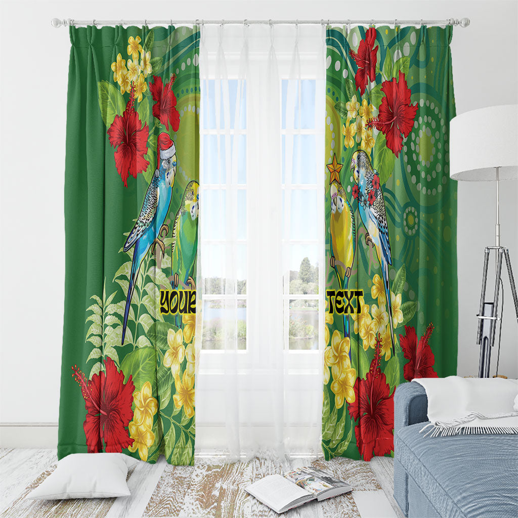 Australia Budgerigars Parakeets Personalised Window Curtain Cute Budgies Santa Tropical Flowers