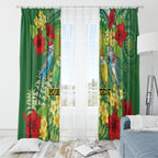 Australia Budgerigars Parakeets Personalised Window Curtain Cute Budgies Santa Tropical Flowers