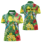 Australia Budgerigars Parakeets Personalised Women Polo Shirt Cute Budgies Santa Tropical Flowers