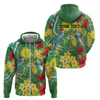 Australia Budgerigars Parakeets Personalised Zip Hoodie Cute Budgies Santa Tropical Flowers