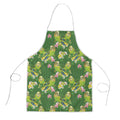 Australia Budgerigars Parakeets Apron Green And Yellow Bird Seamless Orchids Flowers