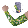 Australia Budgerigars Parakeets Arm Sleeves Green And Yellow Bird Seamless Orchids Flowers
