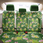 Australia Budgerigars Parakeets Back Car Seat Cover Green And Yellow Bird Seamless Orchids Flowers