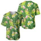 Australia Budgerigars Parakeets Baseball Jersey Green And Yellow Bird Seamless Orchids Flowers