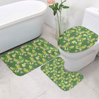Australia Budgerigars Parakeets Bathroom Set Green And Yellow Bird Seamless Orchids Flowers