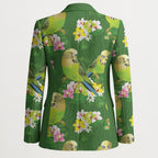 Australia Budgerigars Parakeets Blazer Green And Yellow Bird Seamless Orchids Flowers
