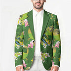 Australia Budgerigars Parakeets Blazer Green And Yellow Bird Seamless Orchids Flowers