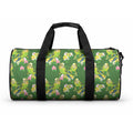 Australia Budgerigars Parakeets Duffle Bag Green And Yellow Bird Seamless Orchids Flowers