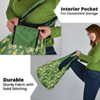Australia Budgerigars Parakeets Grocery Bag Green And Yellow Bird Seamless Orchids Flowers