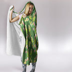 Australia Budgerigars Parakeets Hooded Blanket Green And Yellow Bird Seamless Orchids Flowers