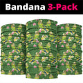 Australia Budgerigars Parakeets Neck Gaiter Green And Yellow Bird Seamless Orchids Flowers