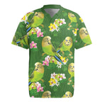 Australia Budgerigars Parakeets Rugby Jersey Green And Yellow Bird Seamless Orchids Flowers
