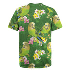 Australia Budgerigars Parakeets Rugby Jersey Green And Yellow Bird Seamless Orchids Flowers