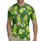 Australia Budgerigars Parakeets Rugby Jersey Green And Yellow Bird Seamless Orchids Flowers