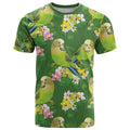 Australia Budgerigars Parakeets T Shirt Green And Yellow Bird Seamless Orchids Flowers