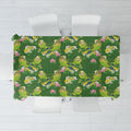 Australia Budgerigars Parakeets Tablecloth Green And Yellow Bird Seamless Orchids Flowers