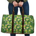 Australia Budgerigars Parakeets Travel Bag Green And Yellow Bird Seamless Orchids Flowers