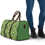 Australia Budgerigars Parakeets Travel Bag Green And Yellow Bird Seamless Orchids Flowers