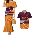 NRL Broncos Australia Day Custom Couples Matching Mermaid Dress and Hawaiian Shirt Sydney Opera House Style