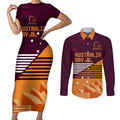 NRL Broncos Australia Day Custom Couples Matching Short Sleeve Bodycon Dress and Long Sleeve Button Shirt Sydney Opera House Style
