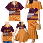 NRL Broncos Australia Day Custom Family Matching Mermaid Dress and Hawaiian Shirt Sydney Opera House Style