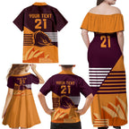 NRL Broncos Australia Day Custom Family Matching Off Shoulder Maxi Dress and Hawaiian Shirt Sydney Opera House Style