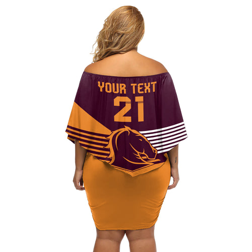 NRL Broncos Australia Day Custom Off Shoulder Short Dress Sydney Opera House Style