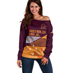 NRL Broncos Australia Day Custom Off Shoulder Sweater Sydney Opera House Style