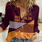 NRL Broncos Australia Day Custom Women Casual Shirt Sydney Opera House Style