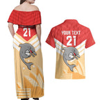 NRL Dolphins Australia Day Custom Couples Matching Off Shoulder Maxi Dress and Hawaiian Shirt Sydney Opera House Style