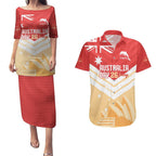 NRL Dolphins Australia Day Custom Couples Matching Puletasi and Hawaiian Shirt Sydney Opera House Style