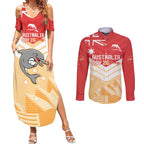 NRL Dolphins Australia Day Custom Couples Matching Summer Maxi Dress and Long Sleeve Button Shirt Sydney Opera House Style