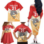 NRL Dolphins Australia Day Custom Family Matching Off Shoulder Long Sleeve Dress and Hawaiian Shirt Sydney Opera House Style