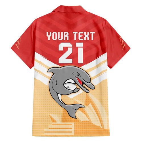 NRL Dolphins Australia Day Custom Family Matching Off Shoulder Short Dress and Hawaiian Shirt Sydney Opera House Style
