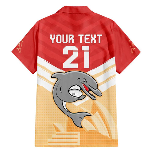 NRL Dolphins Australia Day Custom Family Matching Short Sleeve Bodycon Dress and Hawaiian Shirt Sydney Opera House Style